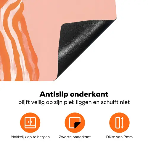 Meisje - Deken - Gestreept - Oranje Inductie beschermer vinyl 3mm klein -zzzzzzz-td-onderkant