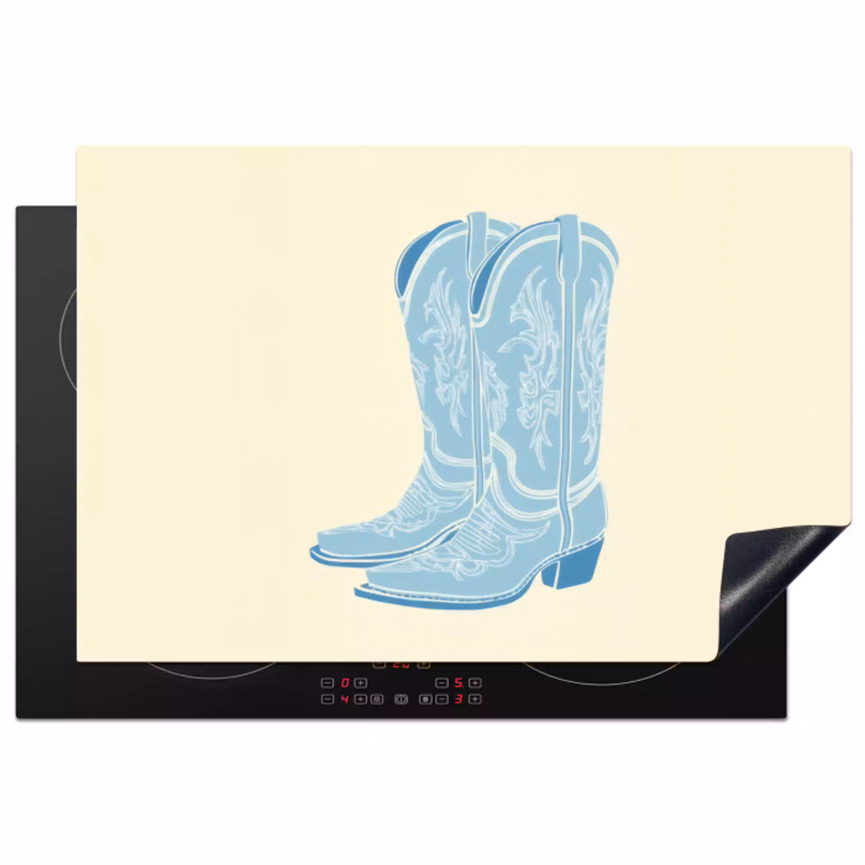 Illustratie - Cowboylaarzen - Patroon Inductie beschermer vinyl 3mm klein -3d