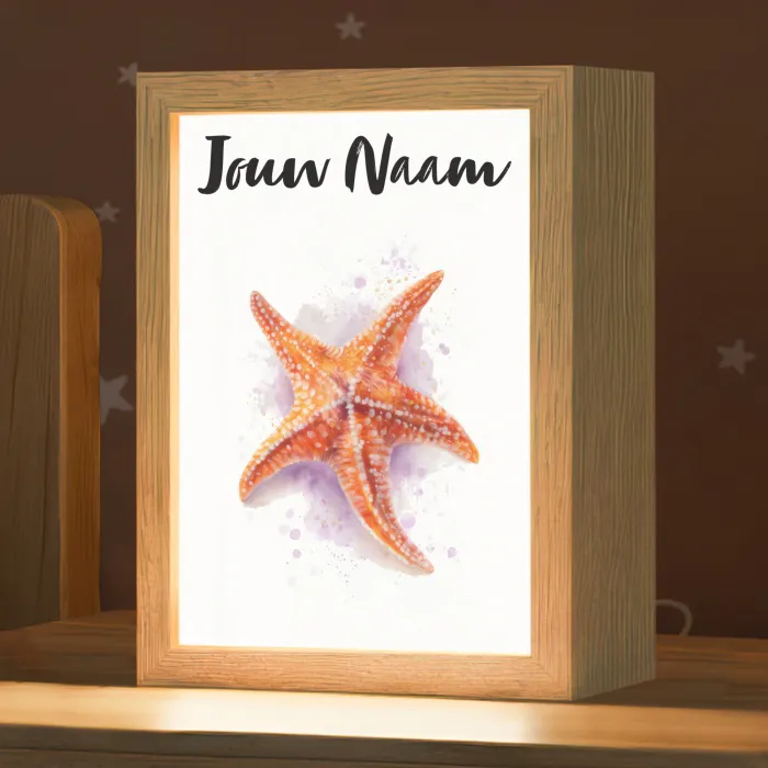 Zeester - Oranje - Paars Light Box met kabel (Kinderlampje) klein -zzz_3d_website