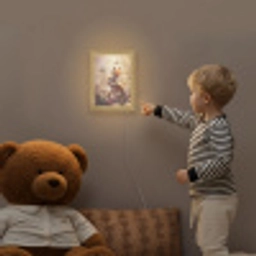 Konijntje - Bruin - Bloemen - Vlinders Light Box met kabel klein -sfeer4a_kind