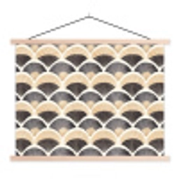 Waaier - Patroon - Zwart - Beige textielposter latten blank klein 122 -3d