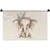 Olifant - Bohemian - Dieren - Boho Wandkleed katoen klein -zz3d
