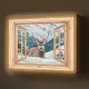 Doorkijk - Hert - Landschap - Winter - Natuur - Dieren - Bergen Light Box met batterij (Wandlamp) middel -z3d_website
