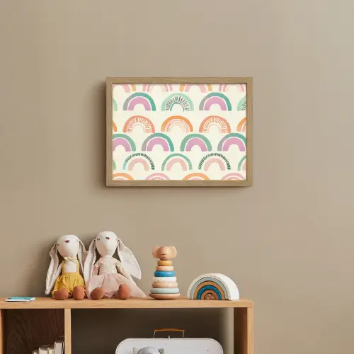 Regenboog - Pastel - Patroon Light Box met batterij (Wandlamp kind) middel -sfeer2_kind