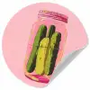 Augurken - Pot - Schaduw - Roze Wandcirkel behangsticker klein -3d
