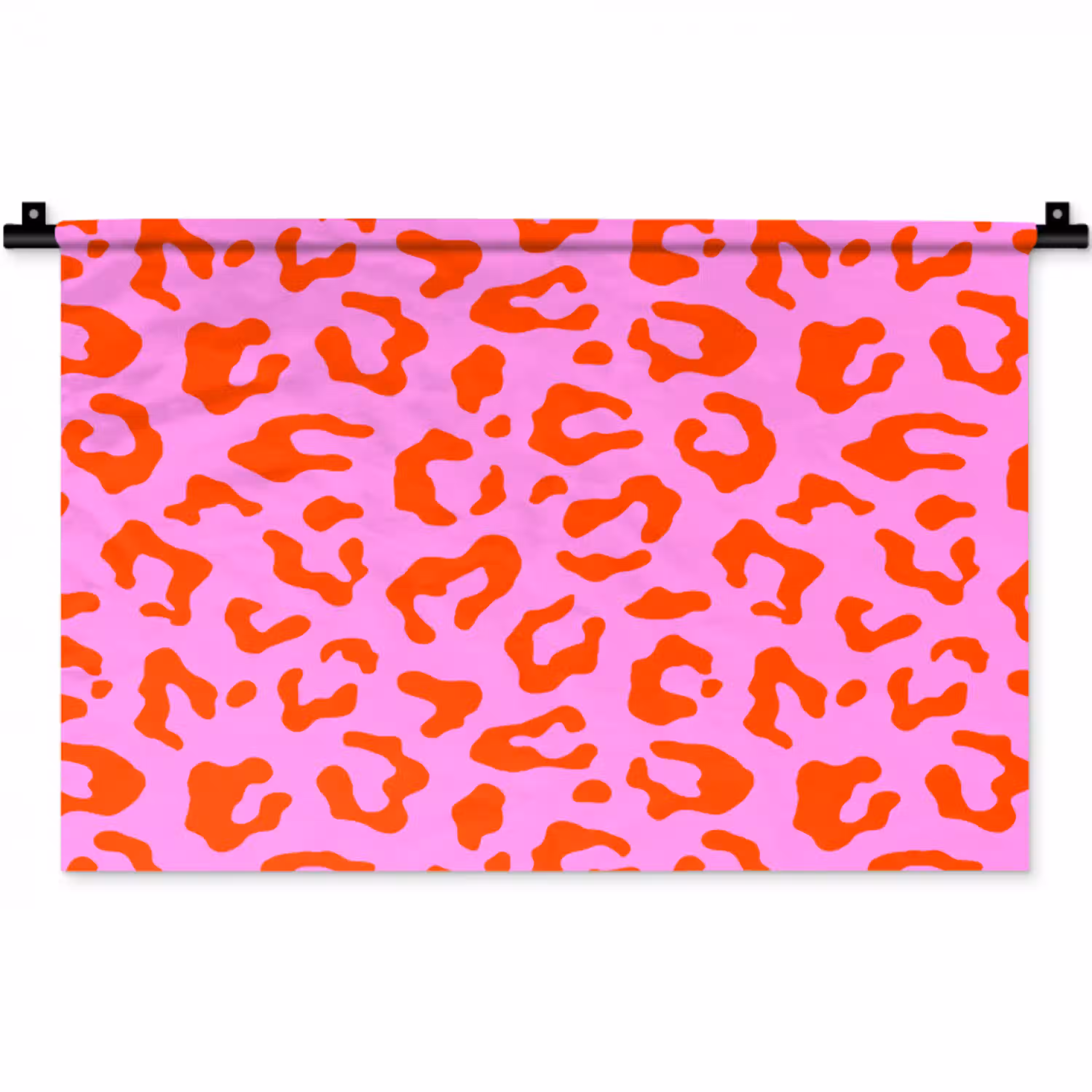 Panter - Rood - Roze Wandkleed katoen klein 269 -zz3d