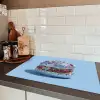 Glitters - Hamburger - Blauw Inductie beschermer vinyl 3mm klein -sfeer3