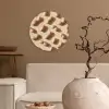 Pinda's - Patroon - Beige Wandcirkel kunststof plaat 5mm dik klein -sfeer1