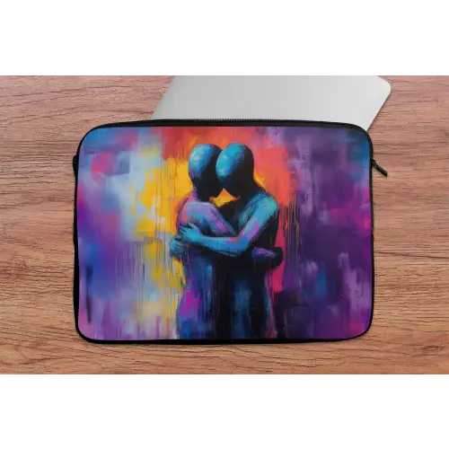 Omarmen - Lichamen - Paars laptophoes neopreen klein -tafel