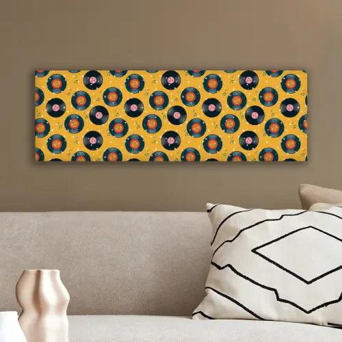 Muziek - Patroon - Geel canvas 2cm klein 828 -sfeer3