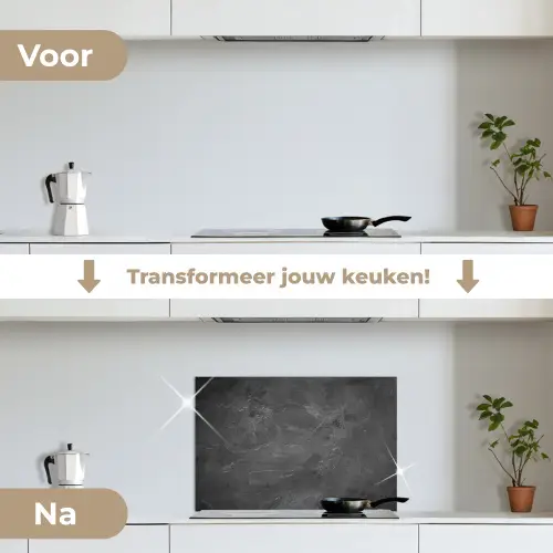 Schemerig Betonlandschap keuken achterwand spatscherm klein -voor_na_NL