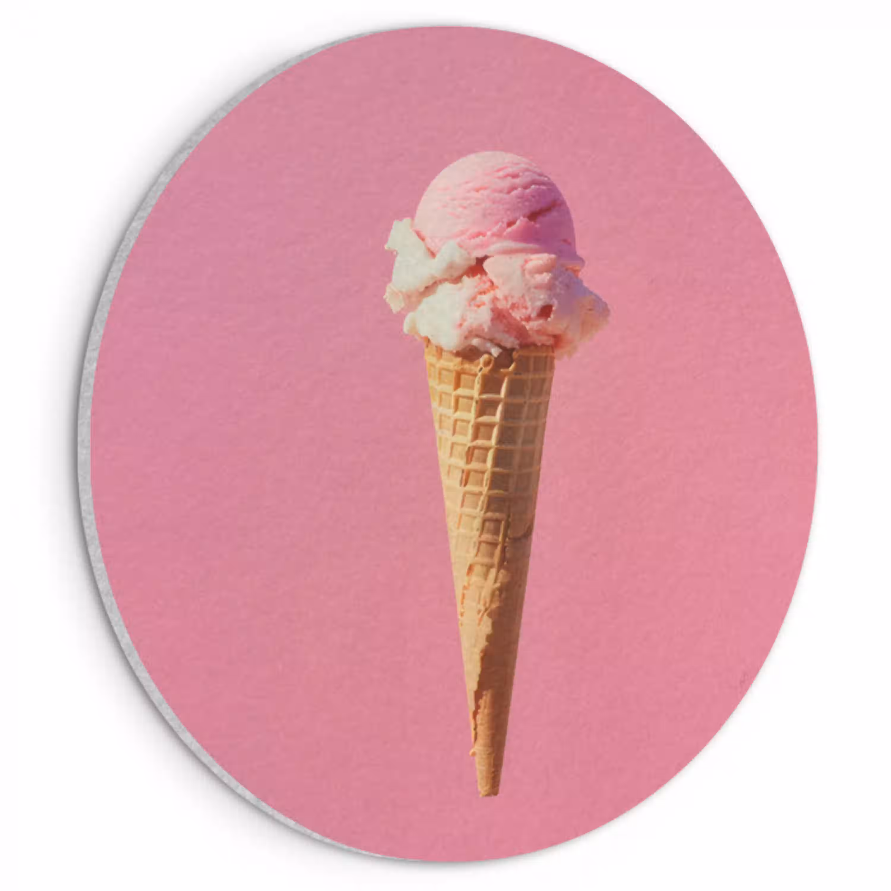 Hoorntje - Schepijs - Roze Akoestische PET Vilt - Rond klein -3d