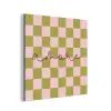 Patroon - Geblokt - Olijfgroen - Amore aluminium wit klein -3d
