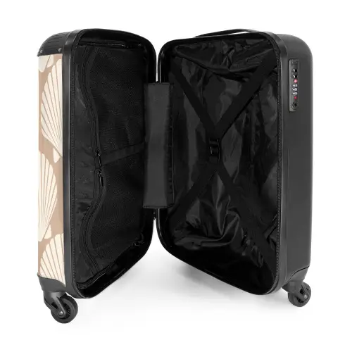 Patronen - Schelp patroon in licht beige NBS - Handbagage koffer - Kinderen Unisex middel -binnenkant