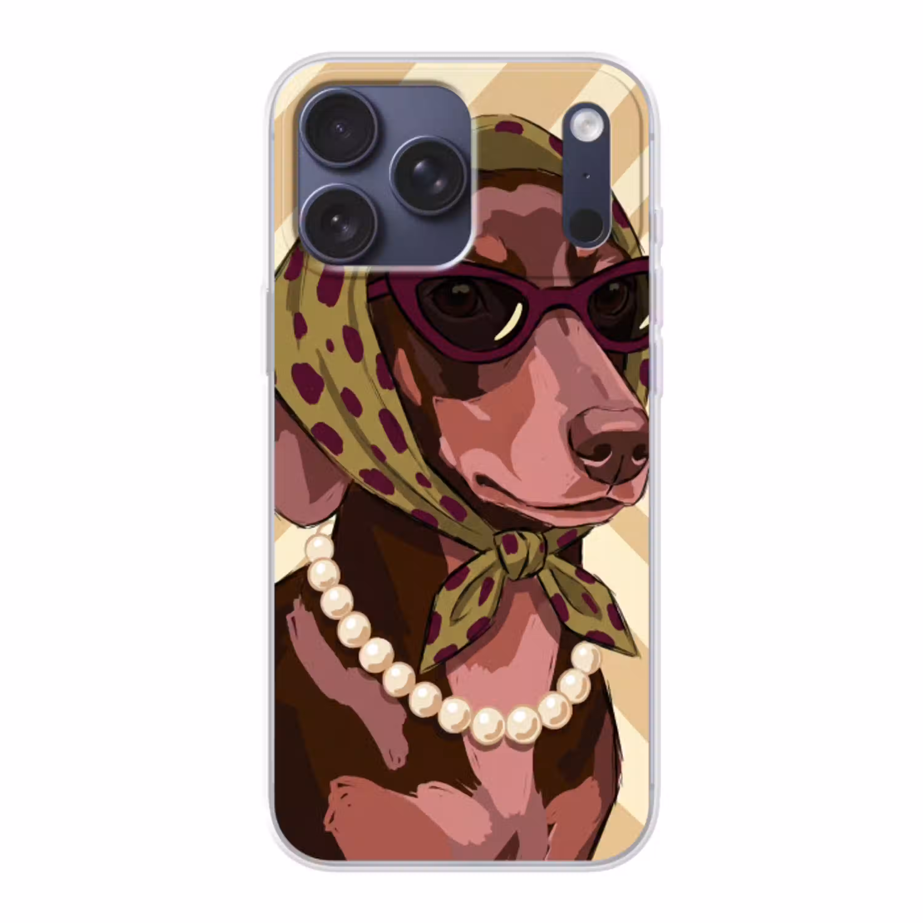 Hond - Zonnebril - Hoofddoek - Dieren - Modern Telefoonhoesje iPhone 17 Pro Max klein -3d