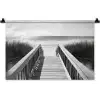 Loopbrug - Hout - Strand - Zee Wandkleed katoen klein -zz3d