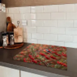Goudvink - Bessen - Herfst - Natuur - Kleurrijk Inductie beschermer vinyl 3mm middel -sfeer3