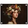 Portret - Vrouw - Bloemen tuinposter los doek klein -3d