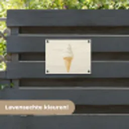 Softijs - Hoorntje - Wit tuinposter los doek klein -sfeer3