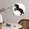 Zwart - Paard - Portret Wandcirkel behangsticker klein -sfeer3