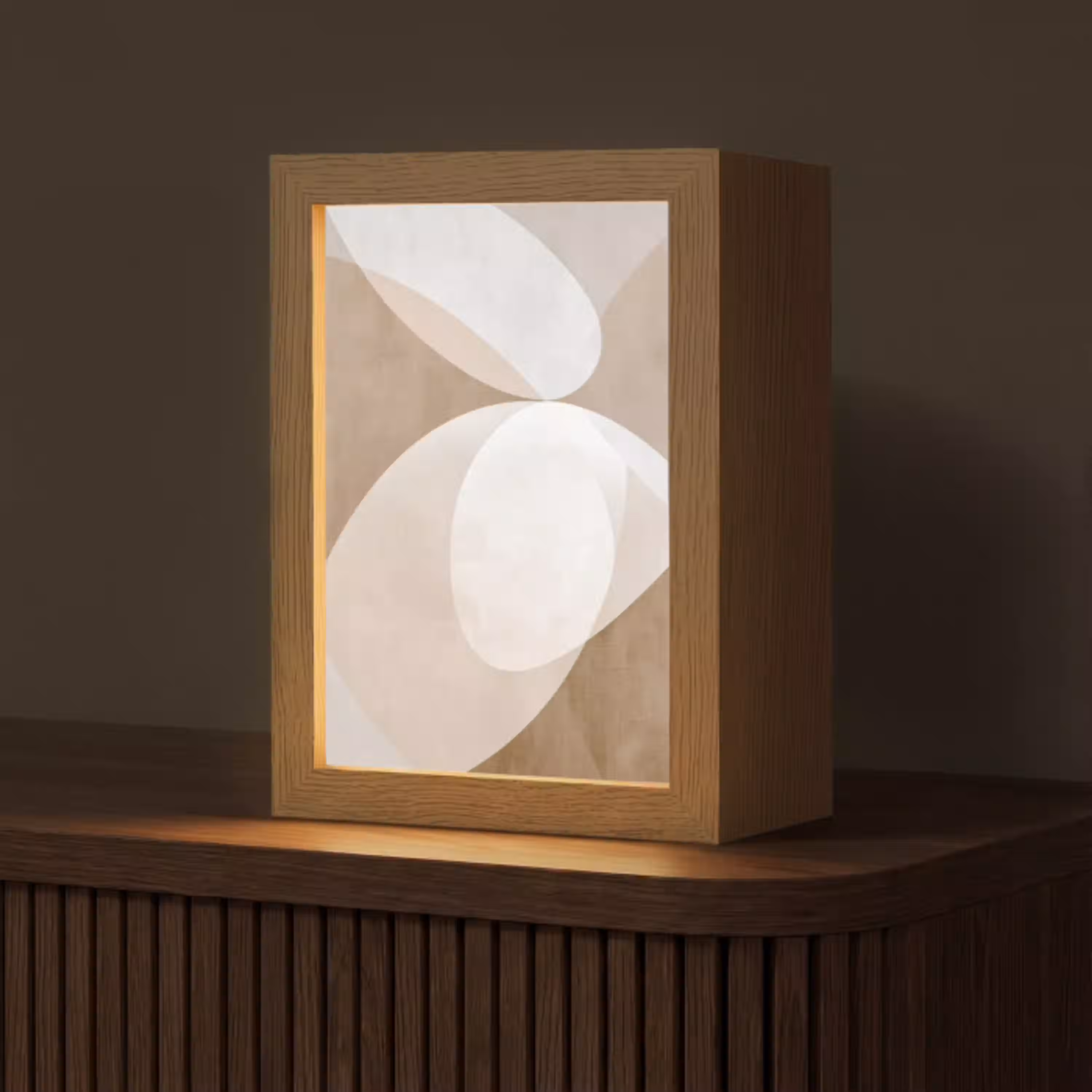 Ovale vormen - Transparant - Zachte overgang Light Box met kabel (Tafellamp) klein -z3d_website