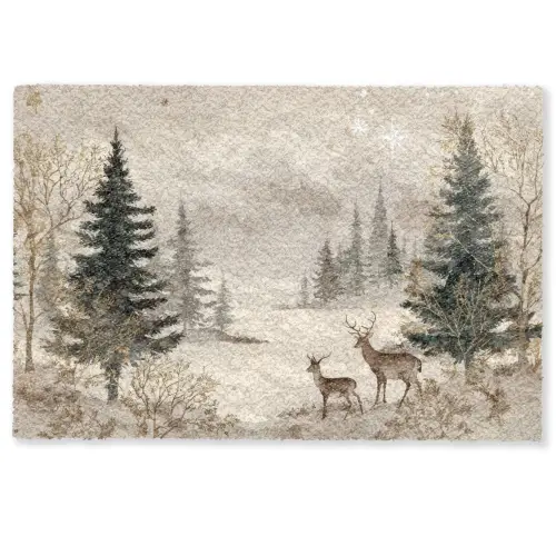 Bos - Herten - Winter - Sneeuw Deurmat klein -zkaufland3d