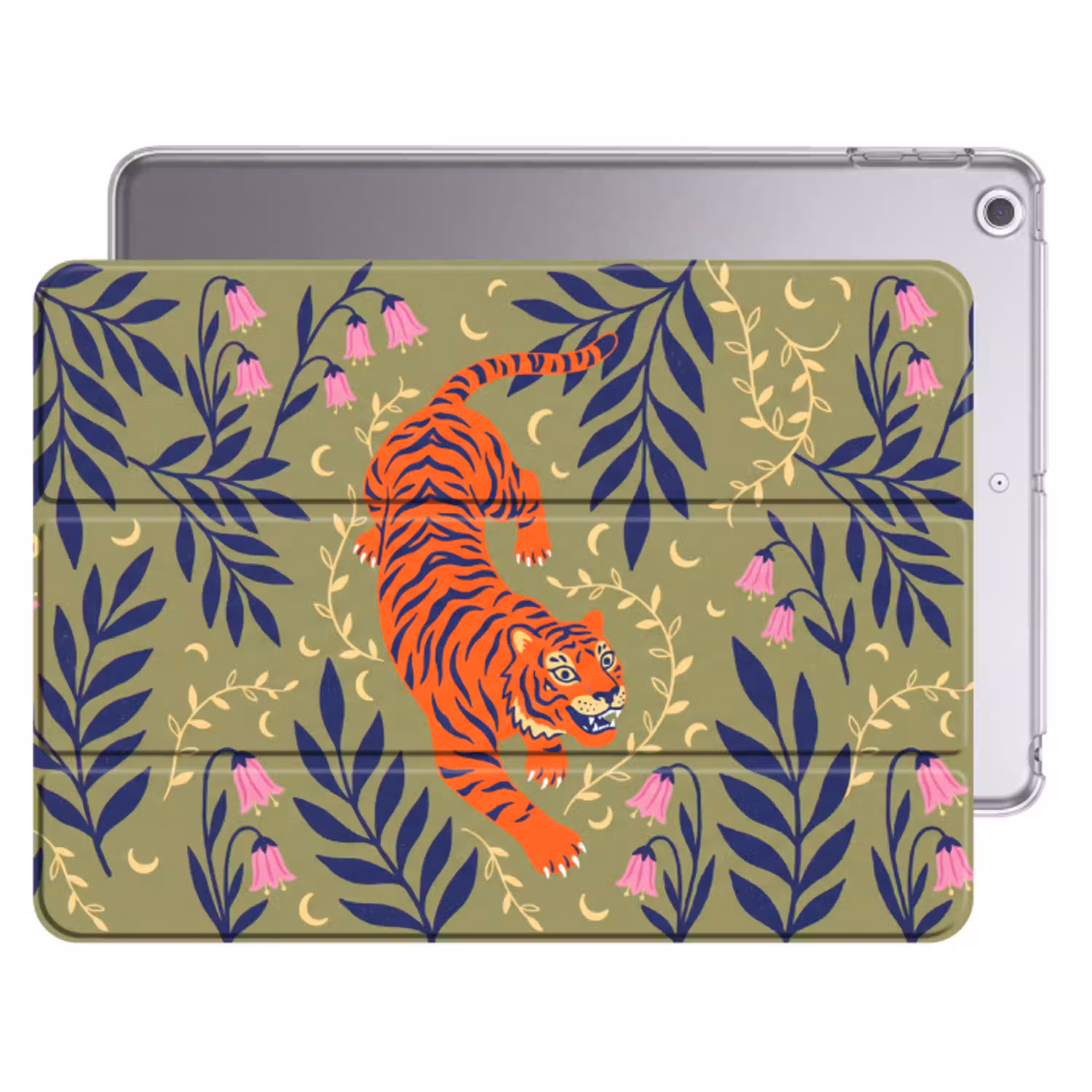 Tijger - Bladeren - Dieren - Illustratie - Oranje Apple iPad 2017 middel -threedimensional_3d_global