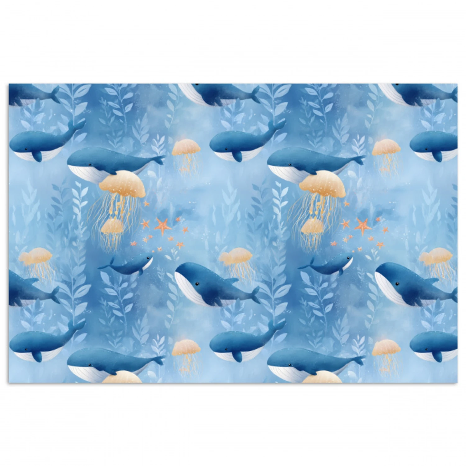 Walvissen - Oceaan - Blauw poster papier klein 62 -3d