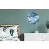 Golven - Oceaan - Blauw Wandcirkel aluminium klein -slaapkamer