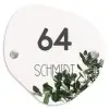 Wit met bladeren - Modern Naambord Organisch middel -3d