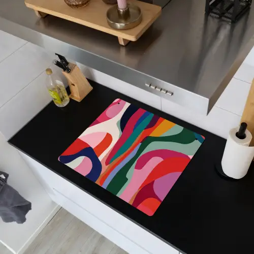 Vormen - Bochten - Kleurrijk - Abstract Inductie beschemer met haakjes middel -sfeer1