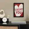Lucky - Hart - Rood fotolijst zwart zonder passe partout klein -sfeer1