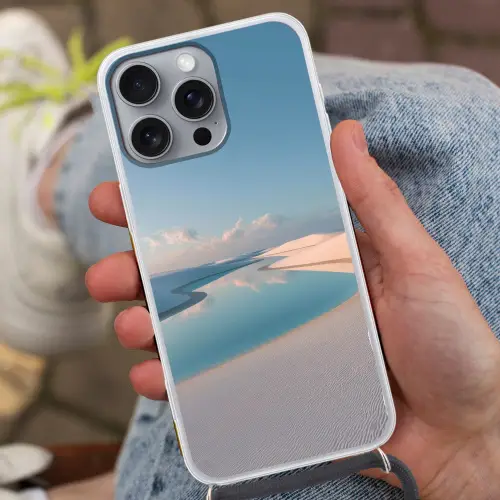 Duinen - Waterplas - Oneindige rust Hoesje iPhone 16 Pro Max met koord klein -sfeer3