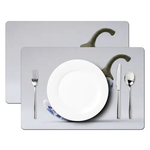 Chilipeper - Keramiek - Blauw Placemat vinyl groot -zzsfeer2_Kitchenyeah-website