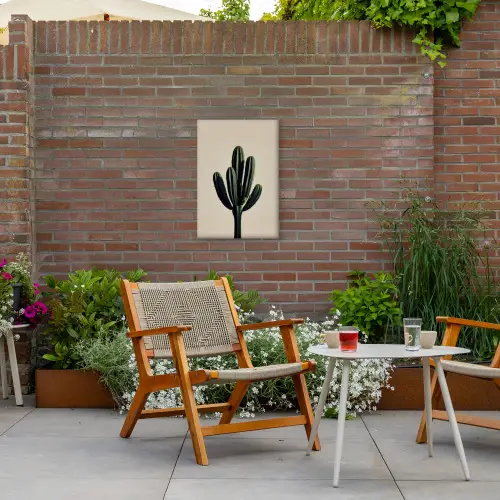 Cactus - Subtiel - Groen Tuinposter op houten frame 2 cm dik klein -sfeer3