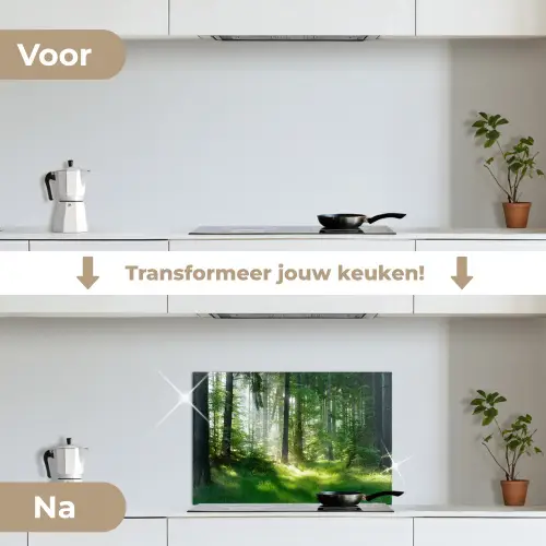 Natuur - Bomen - Bos - Groen - Zon - Gras - Planten keuken achterwand spatscherm klein -voor_na_NL