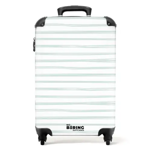 Strepen patroon groen NBS - Handbagage koffer - Kinderen Unisex middel -productfoto_recht
