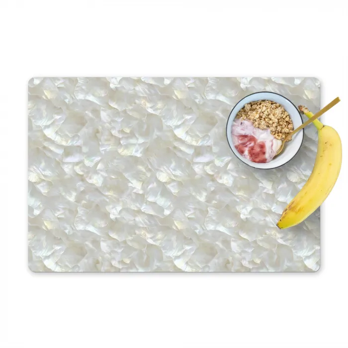 Parelmoerglans - Wit - Schelp Placemat vinyl groot 368 -zzzproduct_Kitchenyeah-website