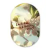 Bloesems - Zonlicht - Quote - Wit Wandcirkel Ovaal Glas middel -3d