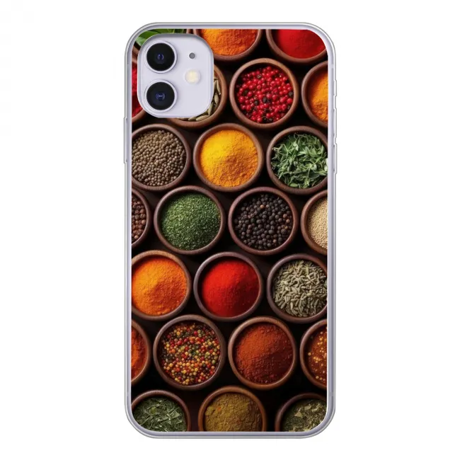 Bakjes - Hout - Kruiden - Kleurrijk Telefoonhoesje iPhone 11 klein -3d