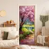 Watercolor - Natuur - Bomen - Kunst - Bloemen deurposter klein -sfeer2