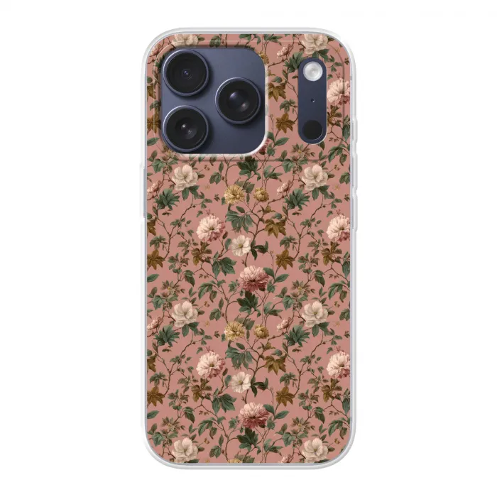 Bloemen - Klassiek - Roze Telefoonhoesje iPhone 17 Pro klein 878 -3d