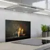 Kaarsen - Stilleven - Rustiek - Boeken keuken achterwand spatscherm klein -3d_schuin
