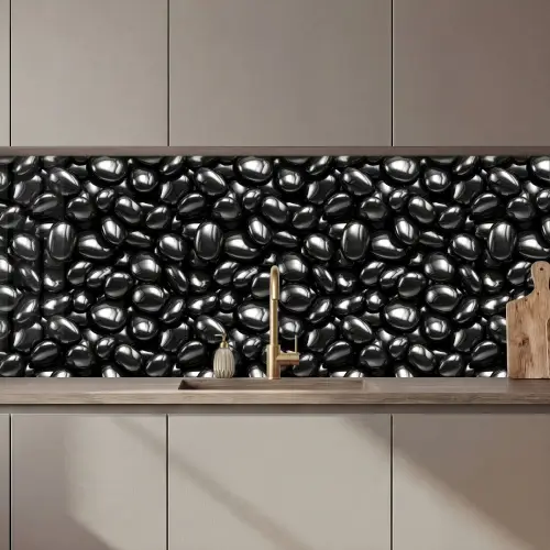Zwarte - Glans - Stenen keuken achterwand 2 middel 871 zz_3dshopping