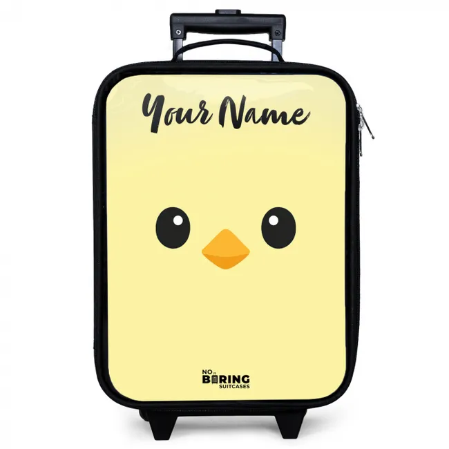 Children's suitcase with name - Kawai - Chick - Yellow