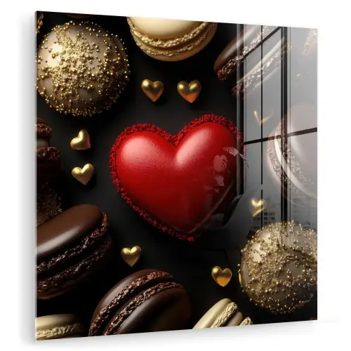 Macarons - Rood - Hart plexiglas 5mm klein -zzzproduct_nieuw