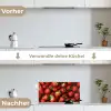Aardbei - Fruit - Rood keuken achterwand spatscherm klein -voor_na_DE