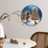 Kerstwonder - Winteravond - Kleurrijk Wandcirkel kunststof plaat 5mm dik klein -sfeer4