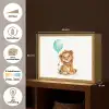 Leeuw - Baby dier - Blauwe ballon Light Box met batterij (Wandlamp kind) middel -USP_websiteoverzichtNL