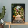 Doorkijk - Bloemen - Poort - Stenen canvas 2cm klein -sfeer4